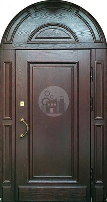 входная дверь с аркой и боковыми вставками (массив дерева)-ДВ-622
